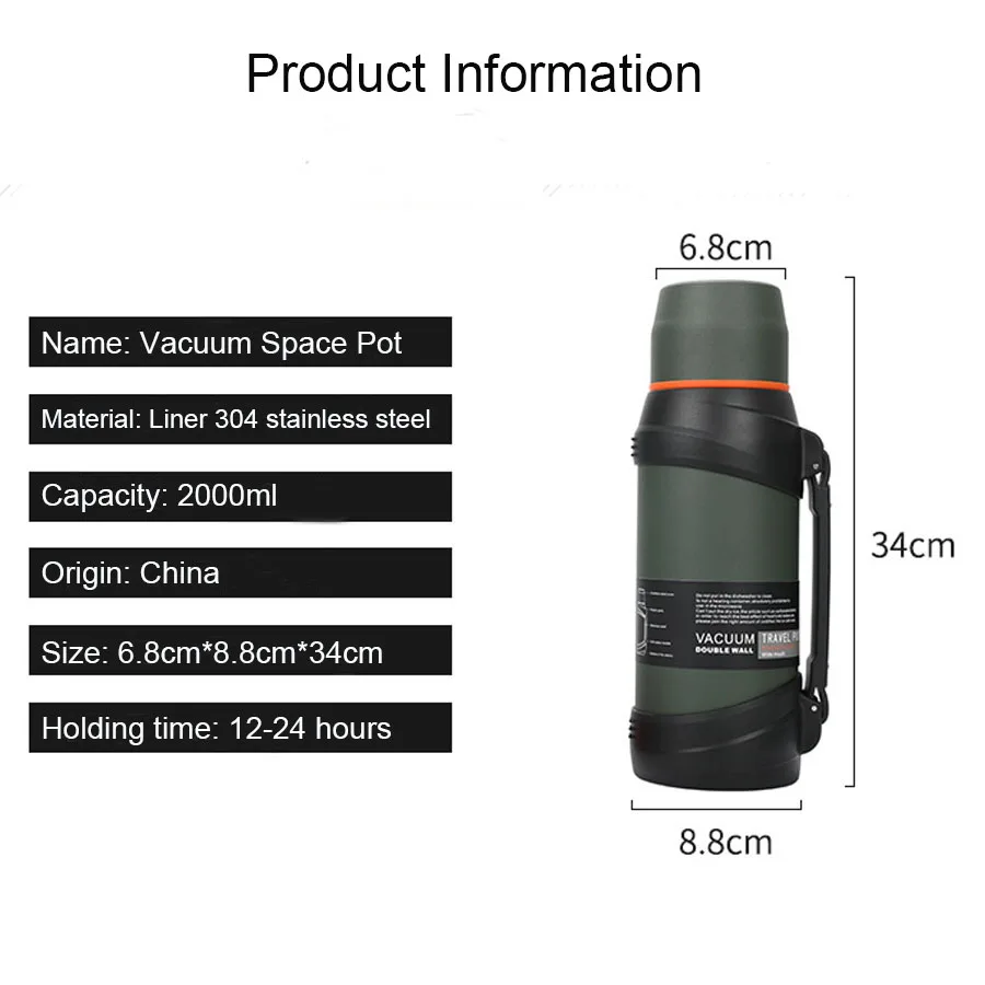 Термос из нержавеющей стали уличная фляжка объемом 1 3 л 6 2 5 термос большой