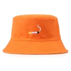В виде сигареты вышивка Рыбацкая шляпа в стиле хип-хоп, плоскиая шляпа, черные, оранжевые, Цвет для мужчин и женщин