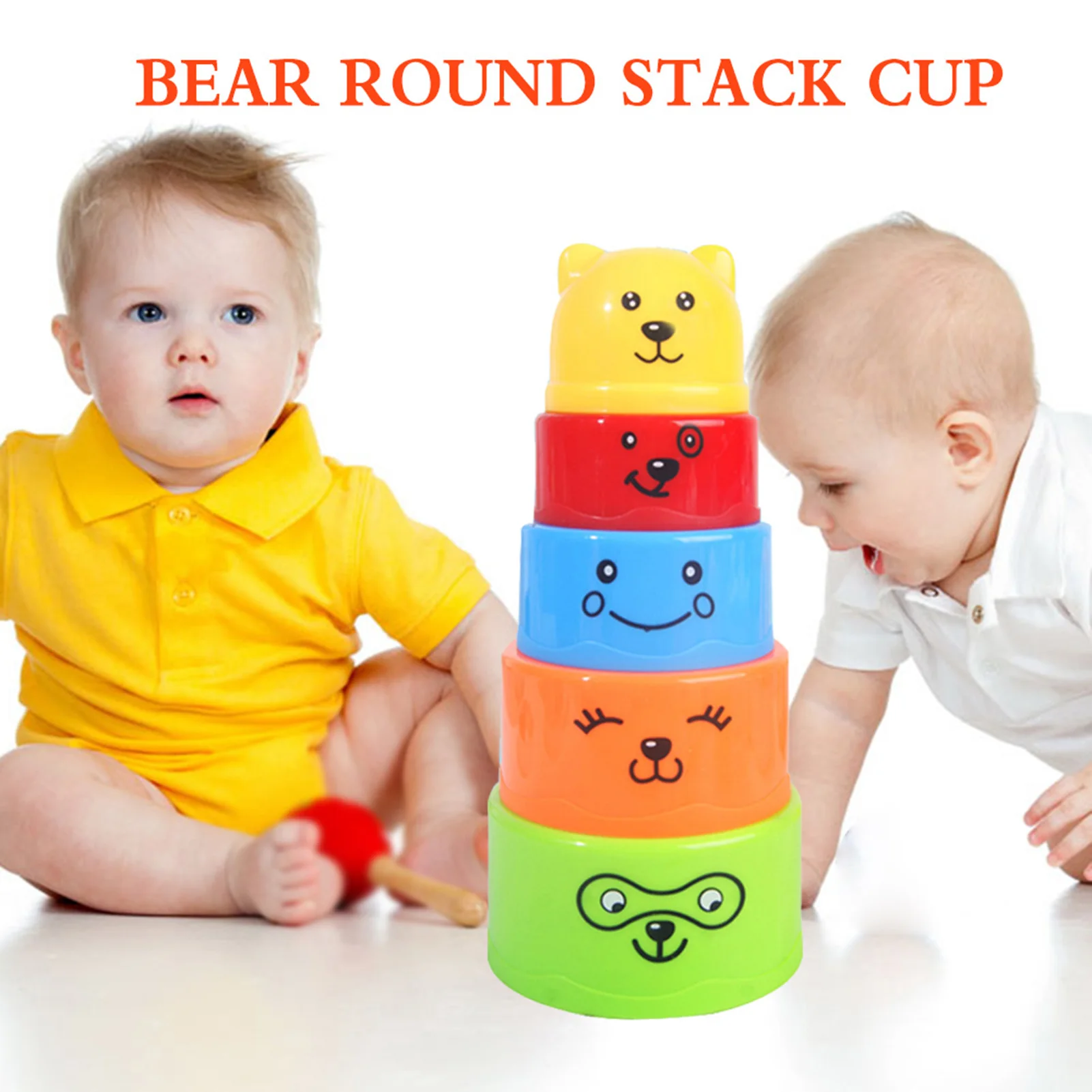 

Baby Stacking Cup Toys Early Educational Intelligence Toy Folding Tower Toys Children Birthday Christmas Gift