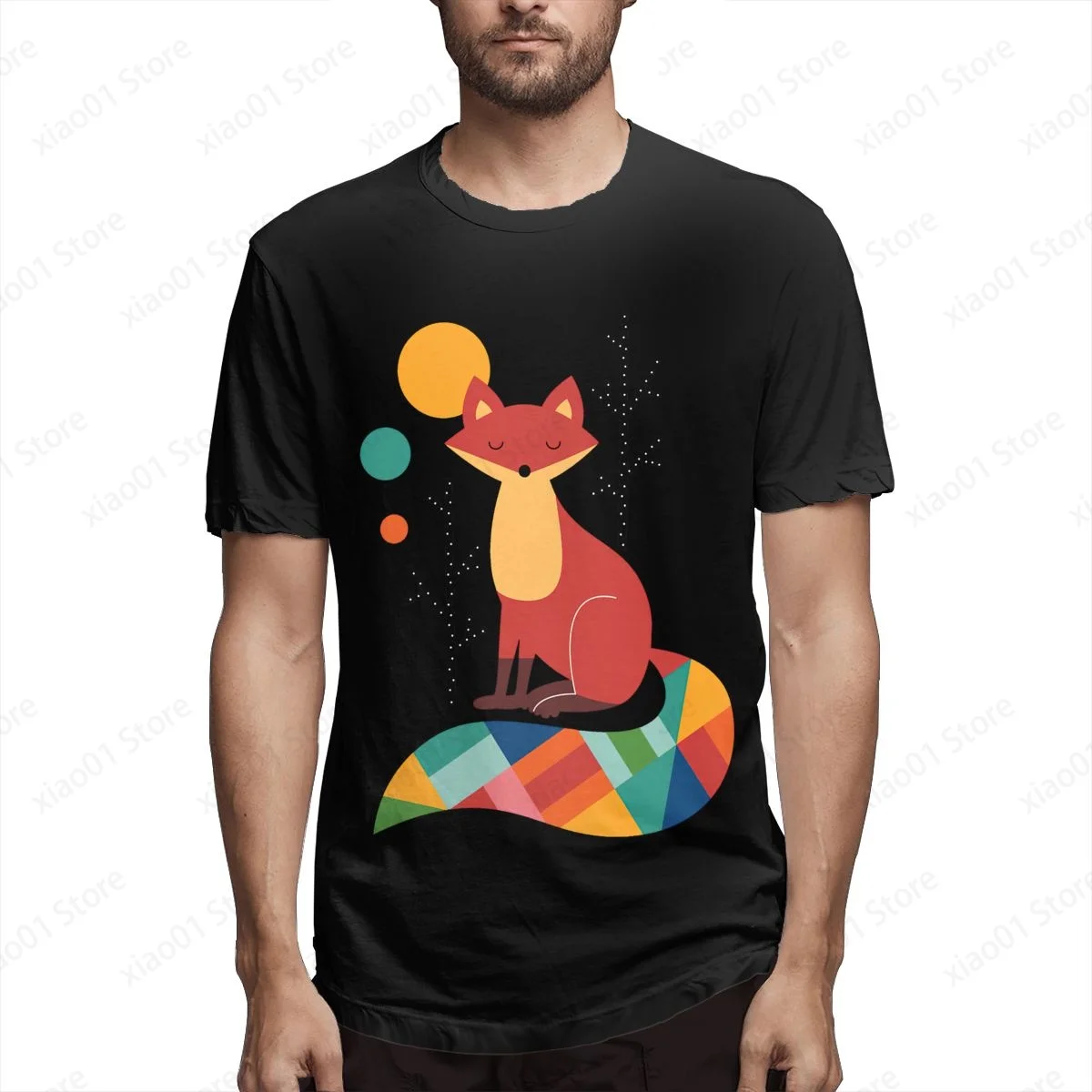

Rainbow Fox T Shirt Men Women Graphics Harajuku T-Shirt Creativity Short Sleeve Tee Tops