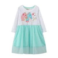 princess girls party dresses animals embroidery fashion childrens clothes autumn winter kids costume birthday