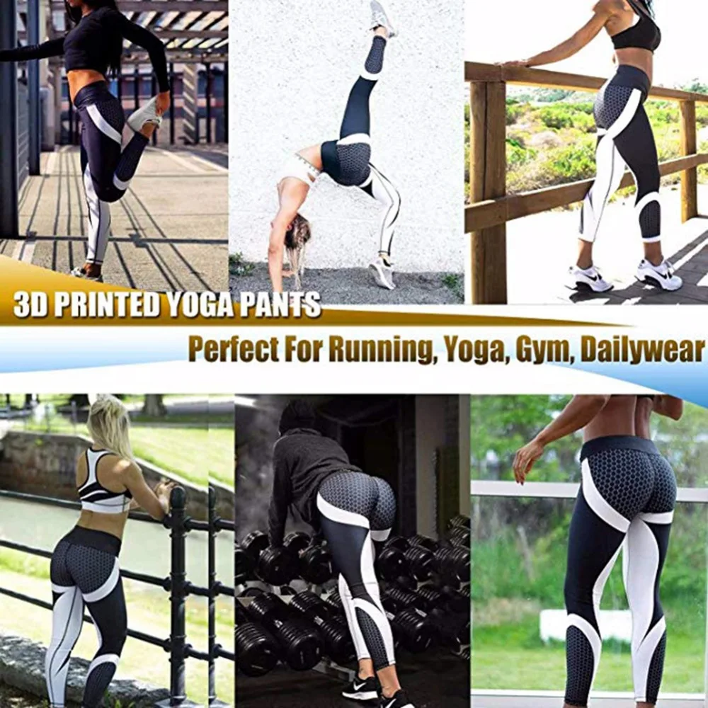 JGS1996 штаны для йоги с сотовым принтом женские спортивные Леггинсы эффектом пуш ап