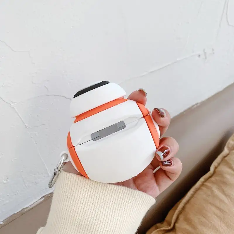 

R2D2 Robot Cartoon Star Wars Airpods Case 3D Silicone Disney Anime Cartoon Protective Cover for Airpods Pro/2/1