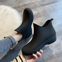 2021 fashion woman ankle rain boots rubber boot non slip water shoes housewives mark shopping platform shoes autumn galoshes