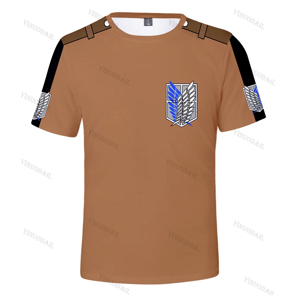 

2021 Harajuku Man Attack on Titan T Shirts Tees Shirts Tops Design Short-Sleeve Aesthetic Japanese Anime T Shirts