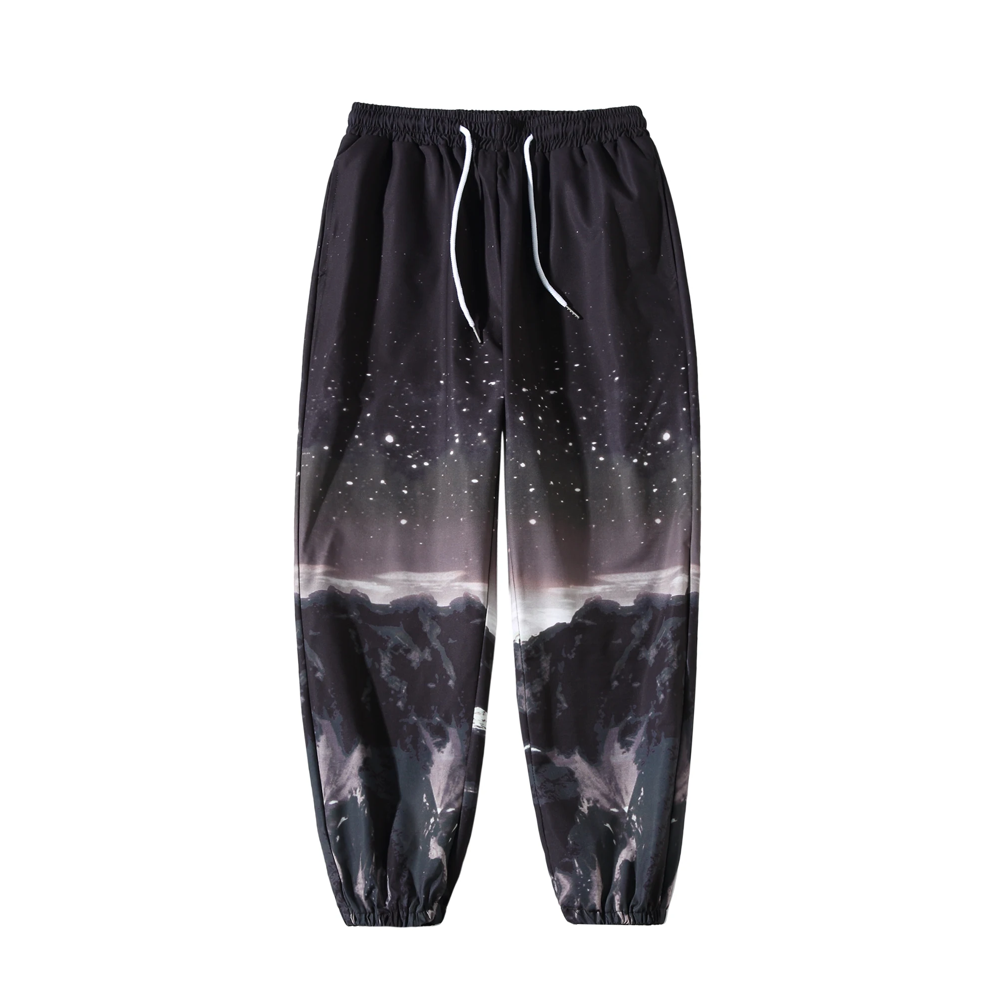 

Men's Loose Print Hip-hop Elastic Waist Mid-Waist Cropped Pants hip hop harem pants pantalones de hombre