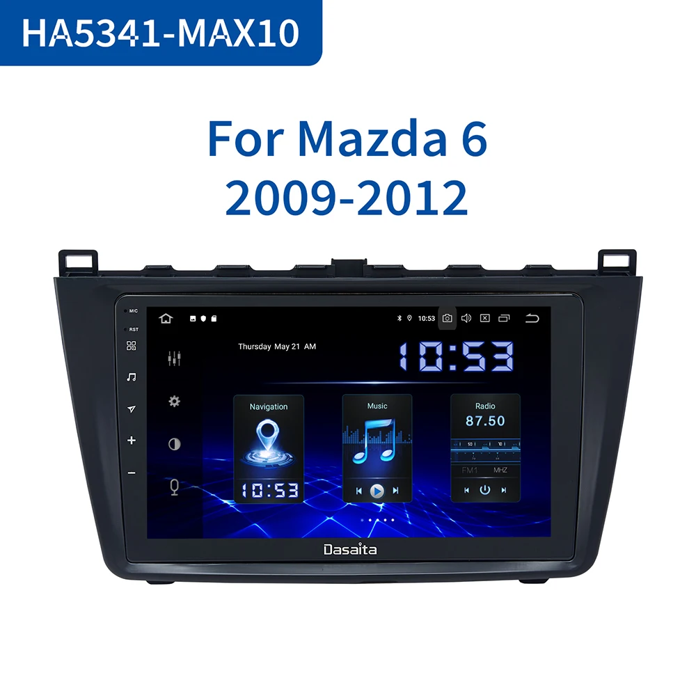 Автомобильная стереосистема Dasaita 9 дюймов IPS сенсорный экран GPS Android 10 0 для Mazda 6 2009