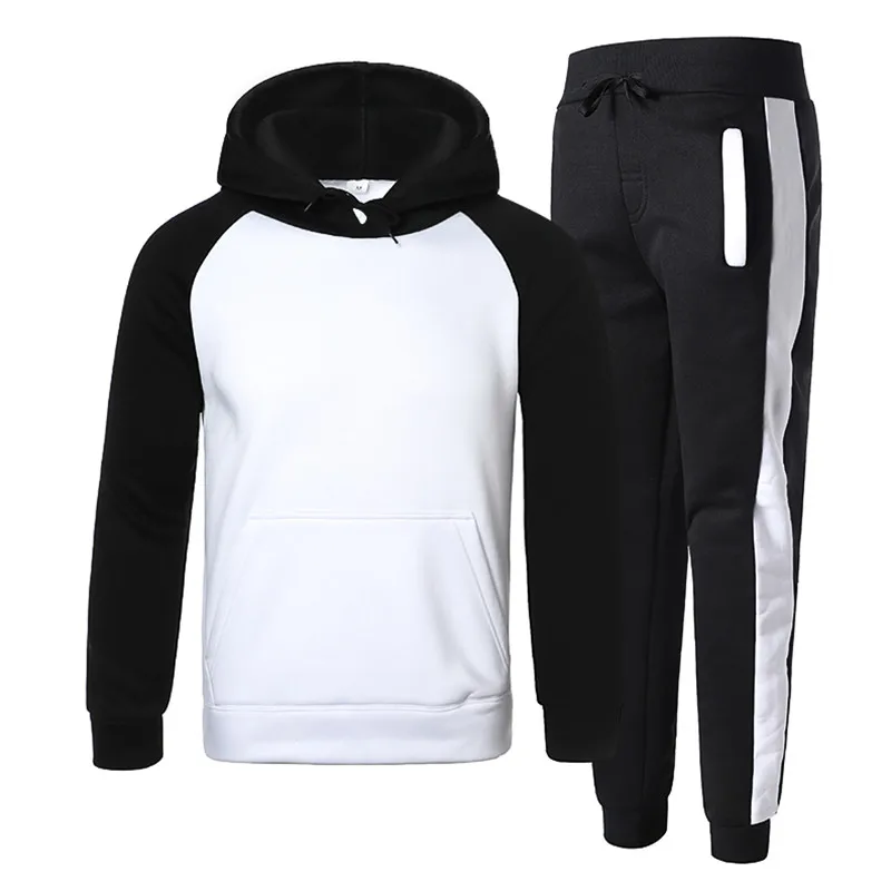 

Men's fashion hoodie and trousers two-piece clothes loose sportswear track and field fitness suit autumn and winter new style