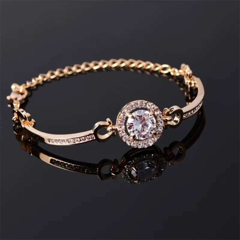 

Luxury Zircon Stone Charm Bracelets for Women Fashion Jewelry Bangles Simple Bracelet Female Trendy