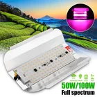 Светодиодный Grow светильник полный спектр 50 Вт 100W Фито прожектор светильник уличный светодиодный растущий Phytolamp для овощей Цветочная рассада