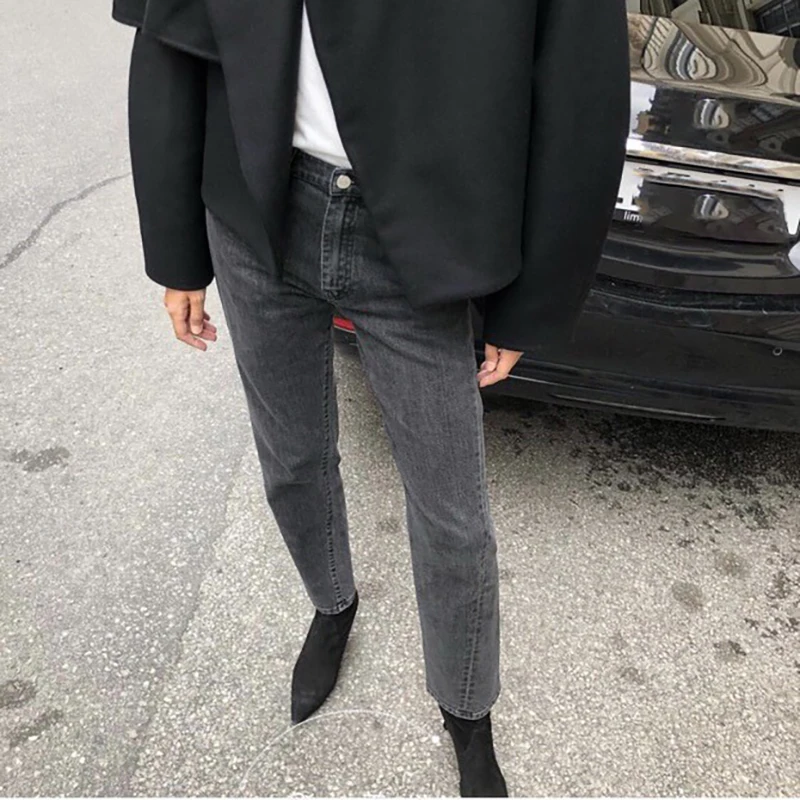 Повседневные Прямые и Асимметричные женские джинсы Rowling в скандинавском стиле |