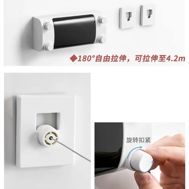 Бельевой выдвижной сушилка Стальная проволока двухрядные бельевой Крытый