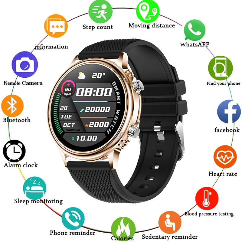 

LIGE 2021 New Blood Pressure SmartWatch For Men And Women IP67 Waterproof Message Call Reminder Ladies Watch Men For IOS Android