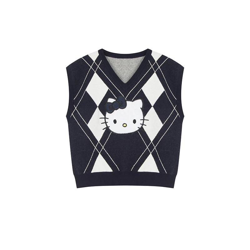 

Women's V-Neck Sweater, vest, top, sweater, kitten, JK, spice