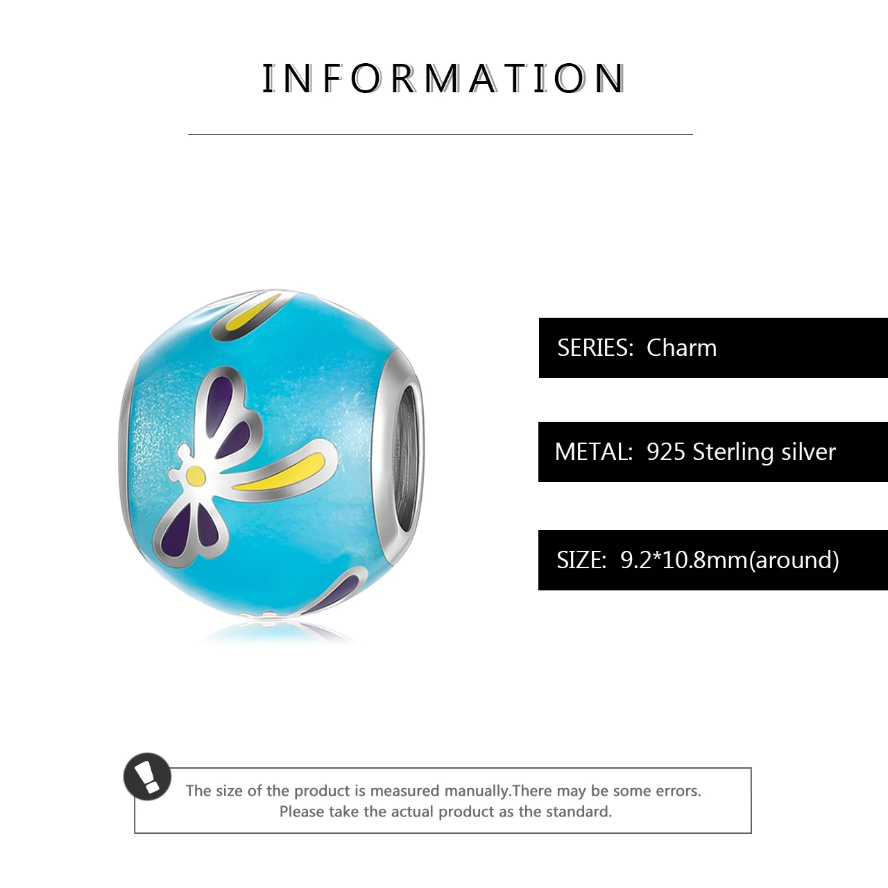 Изящные цветные бусины из серебра 925 пробы с бусинами в форме стрекозы