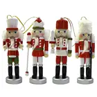 12 см деревянный Щелкунчик ручная роспись ретро солдаты фигурки куклы Рождественский Декор подарки