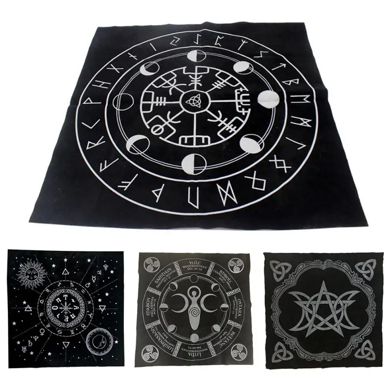

Flannel Tarot Card Tablecloth Divination Altar Cloth Board Game Fortune Moon Phases Astrology Oracle Card Pad Divination Tool