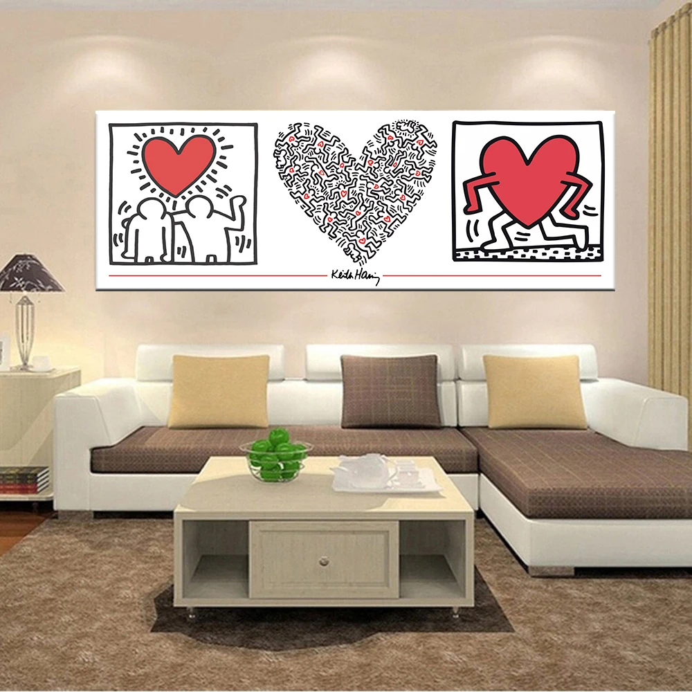 

Art Haring Love Abstract Painting Posters And Prints Creative Minimalist Wall Art Love Canvas Pictures For Living Room Bedroom