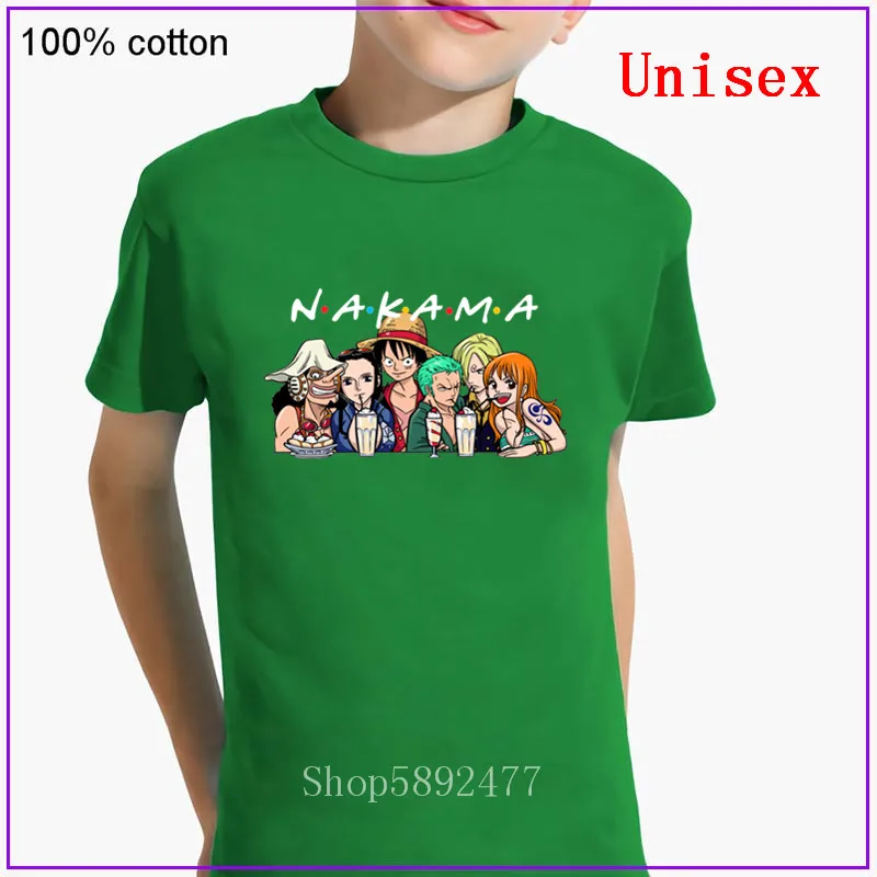 Детская футболка NAKAMA в японском стиле с пиратским принтом одежда для мальчиков и