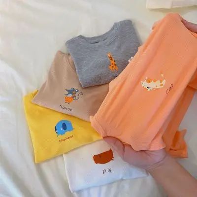 

2020 Новинка осени для маленьких девочек хлопковая футболка для маленького мальчика, облегающая блузка с длинным рукавом Дети Повседневные п...