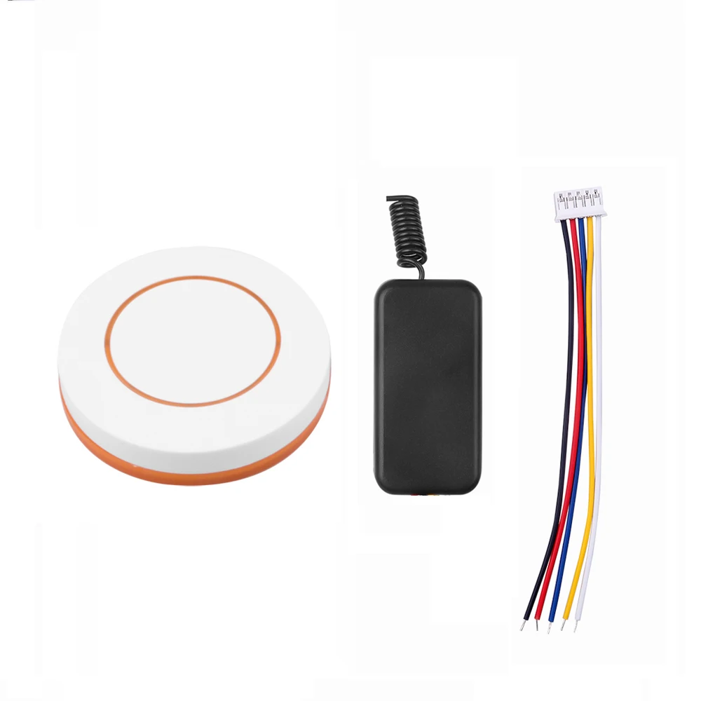 Switch remote 433Mhz AK-LED-08A 5V-12V one-way switch LED light power glow stick +YXT yellow round free sticker | Электроника