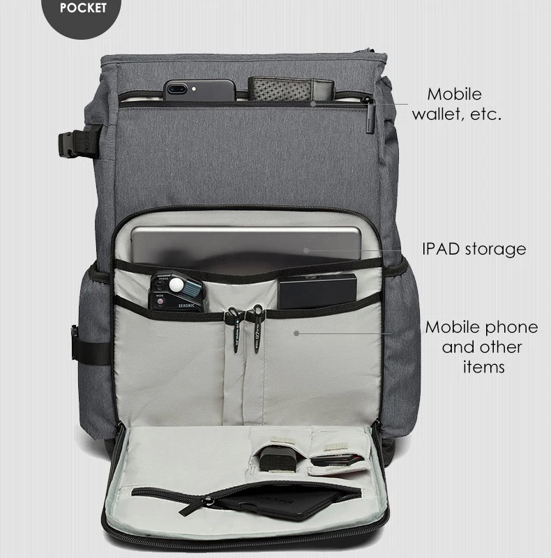 Рюкзак для путешествий для камеры BAGSMART, сумка для фотосъемки SLR/DSLR камеры s& 1" ноутбука с водонепроницаемым дождевиком и держателем штатива