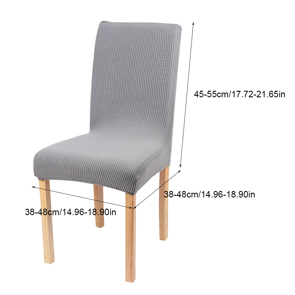 

Grey Color Chair Covers Polyester Desk Seat Chair Covers Protector Seat Slipcovers for Hotel Banquet Wedding Universal Size 1PC