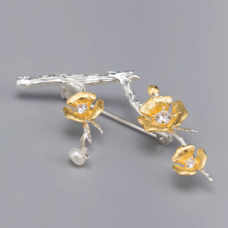 Женская Брошь из серебра 100% пробы с фианитом | Украшения и аксессуары