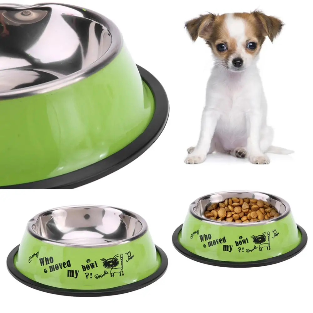 Миски для кошек собак кормушка воды блюда из нержавеющей стали питьевая тарелка