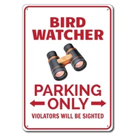 bird watcher parking sign metal tin sign metal signbird watcher gift bird watcher sign bird decor bird lover gift