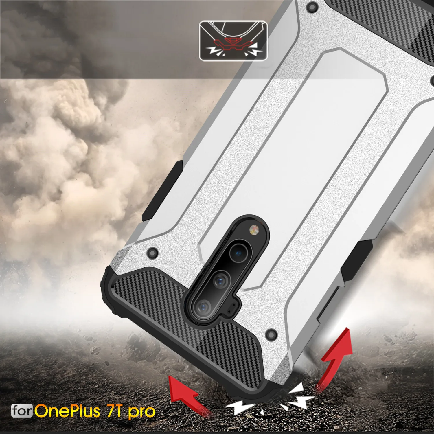 For Oneplus One Plus 7T Pro Case 6.67&quot Heavy Armor Slim Hard Rubber Tough Silicone Phone Cover Oneplus7T Mclaren |