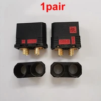 1pair rc drone battery ec8 anti spark 8mm gold banana connector qs8 s plug bullet connector with lock protective sleeve
