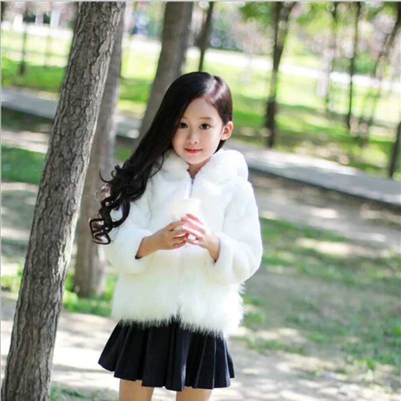 Winter New Children's Cotton Faux Fur Coat Korean Boys And Girls Baby Rabbit Ears Hooded Imitation Long Overcoat | Детская одежда и