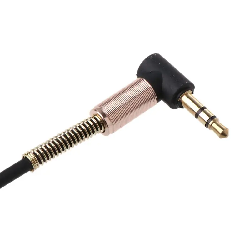 

24cm Dual 90 Degree Nylon 3.5 mm to 3.5mm Male Jack Cable Car Aux Cord for iphone MP3 Speaker C5AB