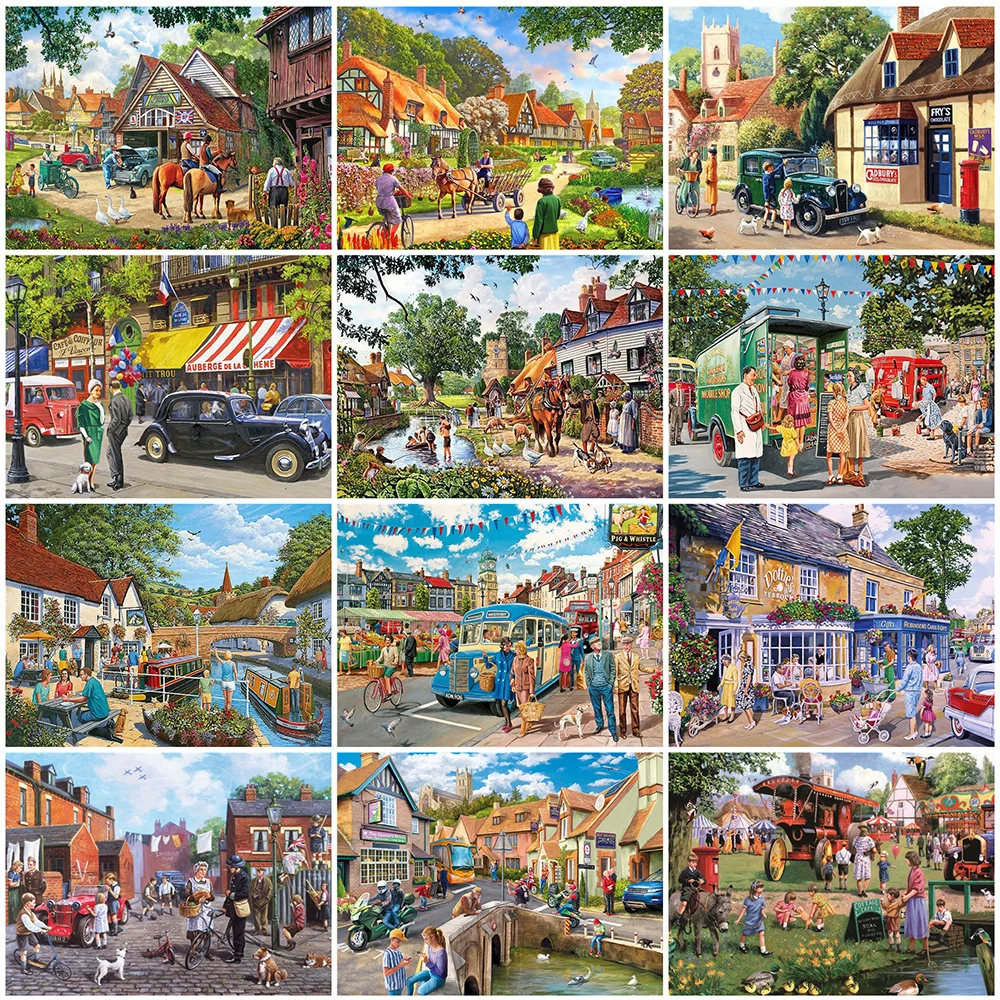 

HUACAN Алмазная мозаика город наборы для вышивки крестом Полные комплекты Алмазный вышивка пейзаж улица украшения для дома подарок ручной раб...