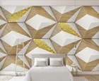 Настенные 3D обои Bacal, абстрактный треугольник, под дерево, Золотой Фон для гостиной, спальни, Современное украшение