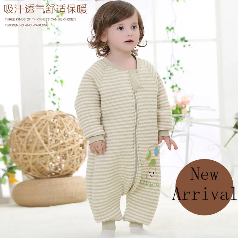 Новинка спальный мешок для малышей теплые цветные хлопковые пижамы с длинными