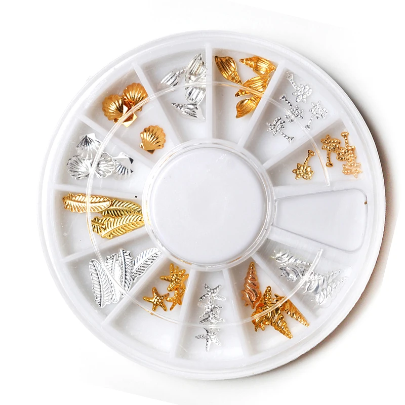 Ювелирные изделия для ногтей раковины морская звезда перо из золотого и