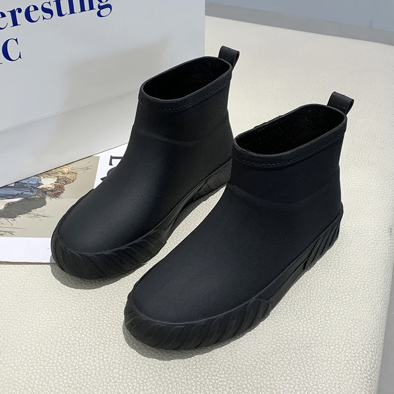 

Fashion Rainshoes Women's Summer Non-Slip Low-Top Rain Shoes Rubber Boots Short Rain Boots Car Washing Kitchen Rubber Shoes