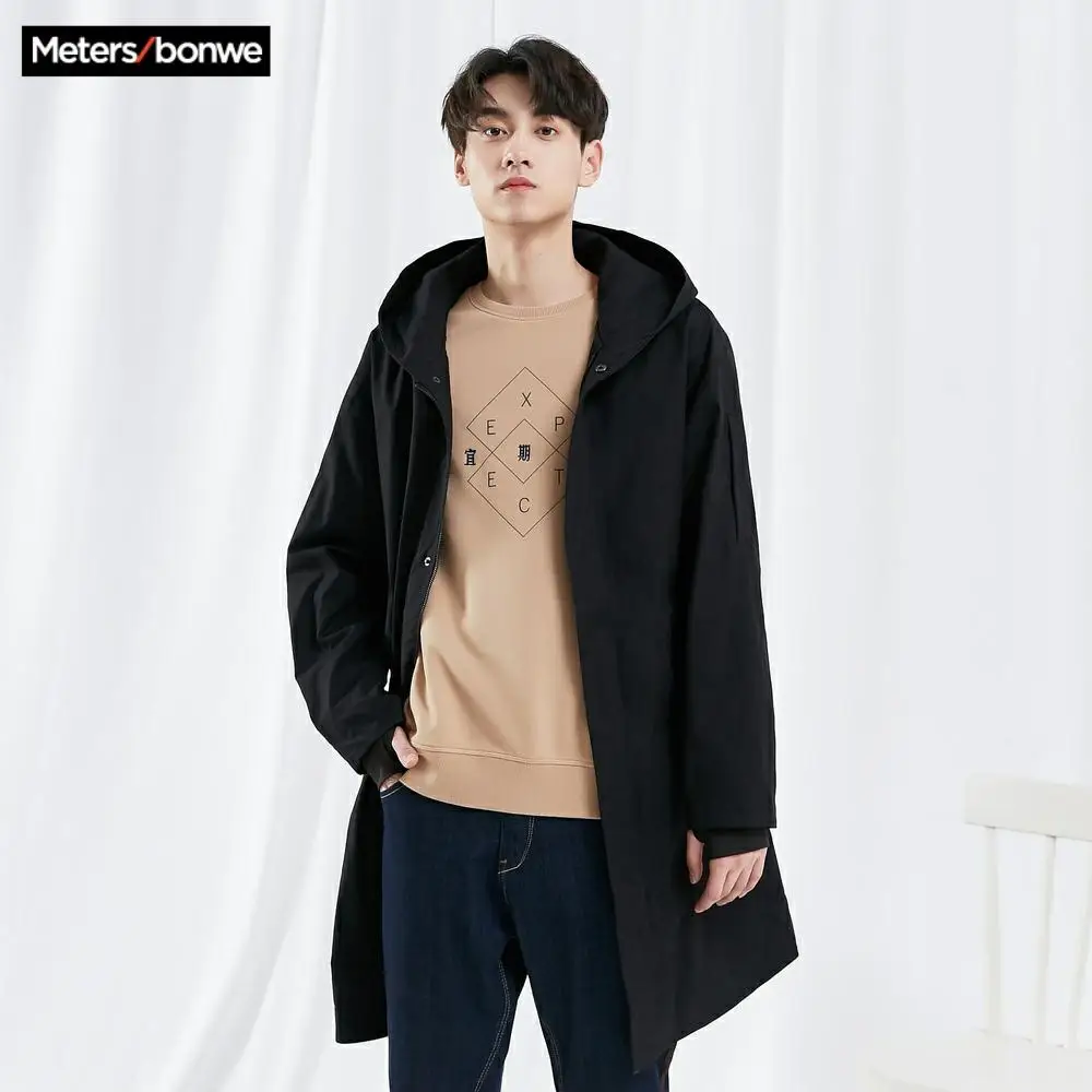 Metersbonwe Мужская Весенняя Повседневная Длинная Куртка Тренч мужская мода с