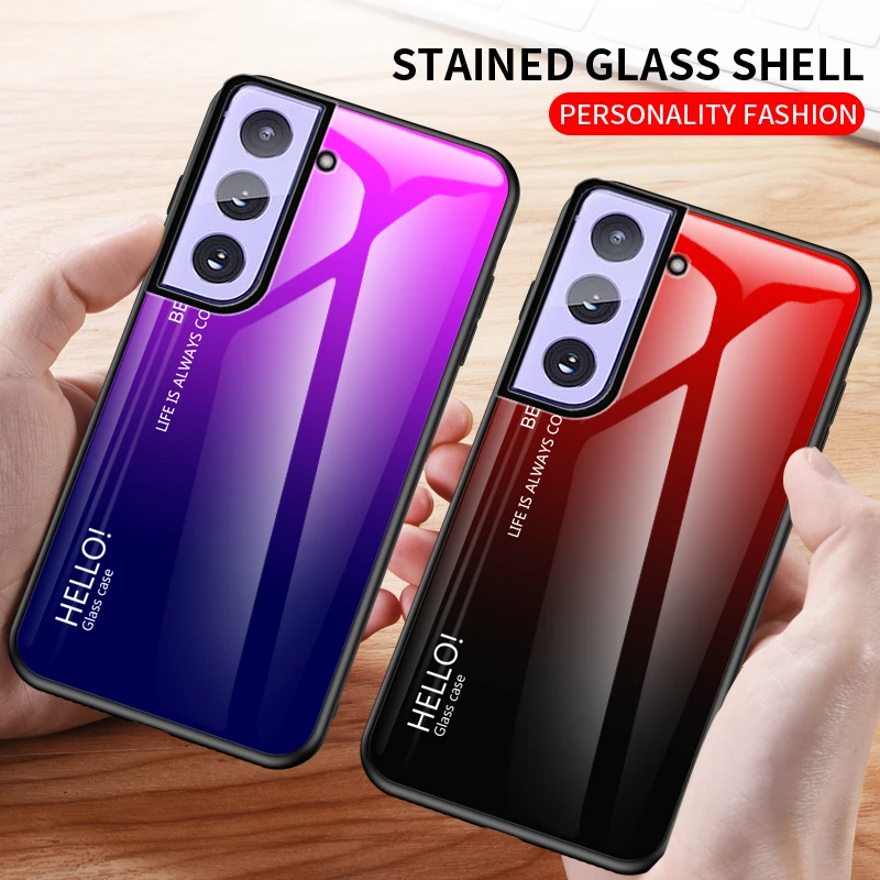 

S21 Plus UltraSlim Double Gradient Protection Case For Samsung galaxy S21 Plus Case S21 Ultra Cover Silicone Shockproof Coque