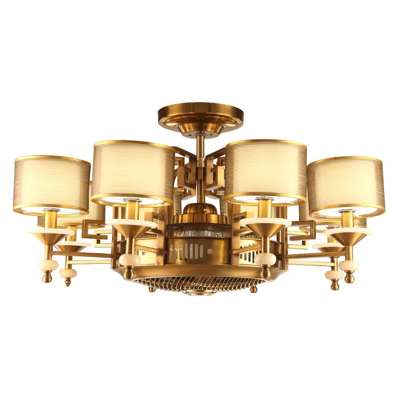 Китайский Невидимый потолочный вентилятор лампа ретро гостиная Светильник