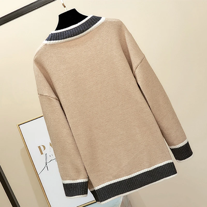 

2021 Women Knitted Sweater Breasted Button Female Outwear Cardigan Casual Loose Ladies Cardigans Korean Style