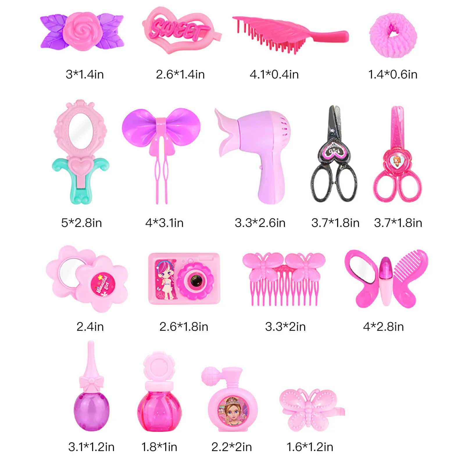 

Kids Girls Set Princess Hairdressing Simulation Toy Makeup Pretend Children Present Beauty Gift Table ABS Play House Toys