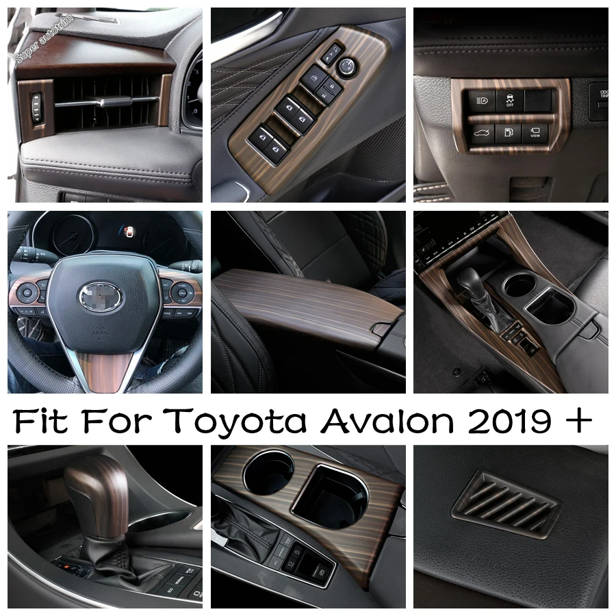 

Gear Stick / Water Cup Holder / Armrest Box / Door Handle Bowl Cover Trim For Toyota Avalon 2019 - 2023 Wood Grain Accessories
