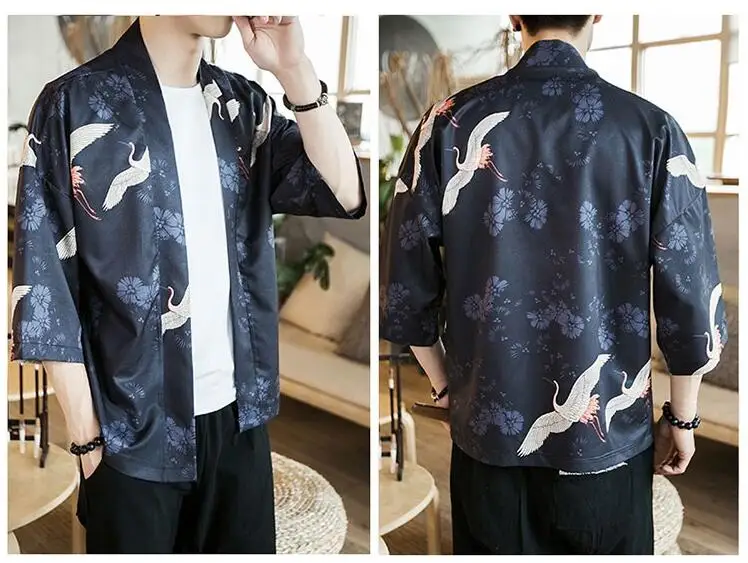 Японское кимоно кардиган для мужчин haori yukata мужской самурайский костюм одежда