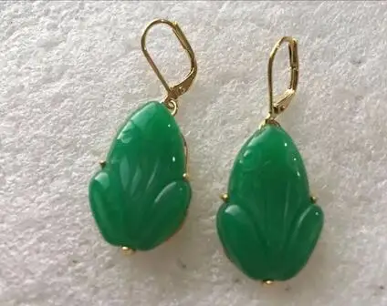 

Серьги лягушки из нефрита с зеленым кварцом и новым дизайном, модные ювелирные изделия