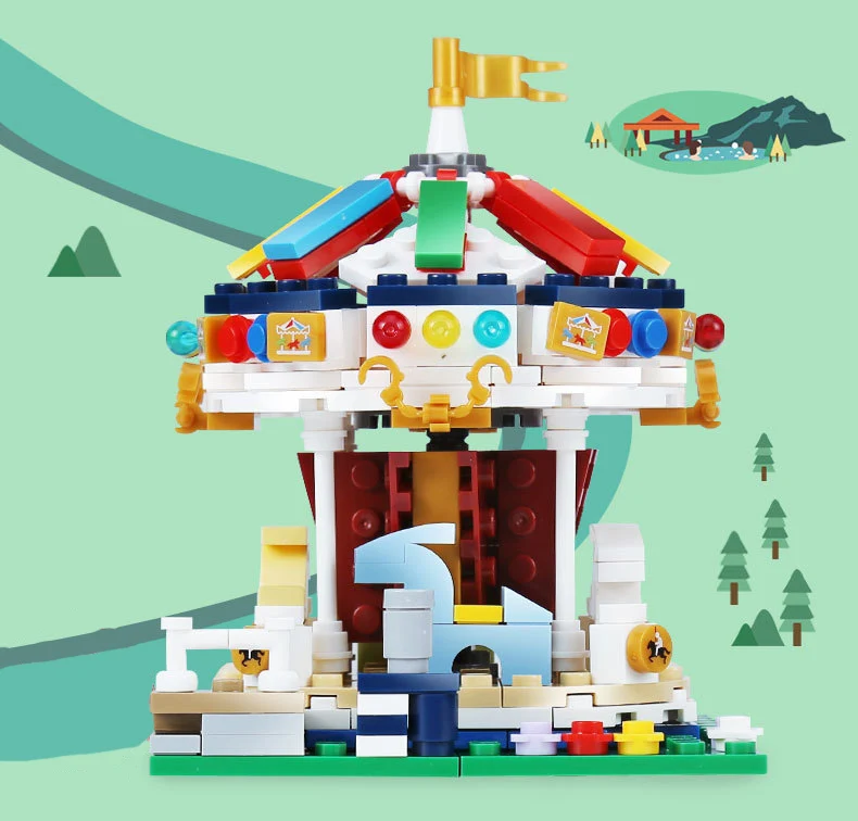 Креативные аттракционы для парка развлечений мини-конструктор moc карусель