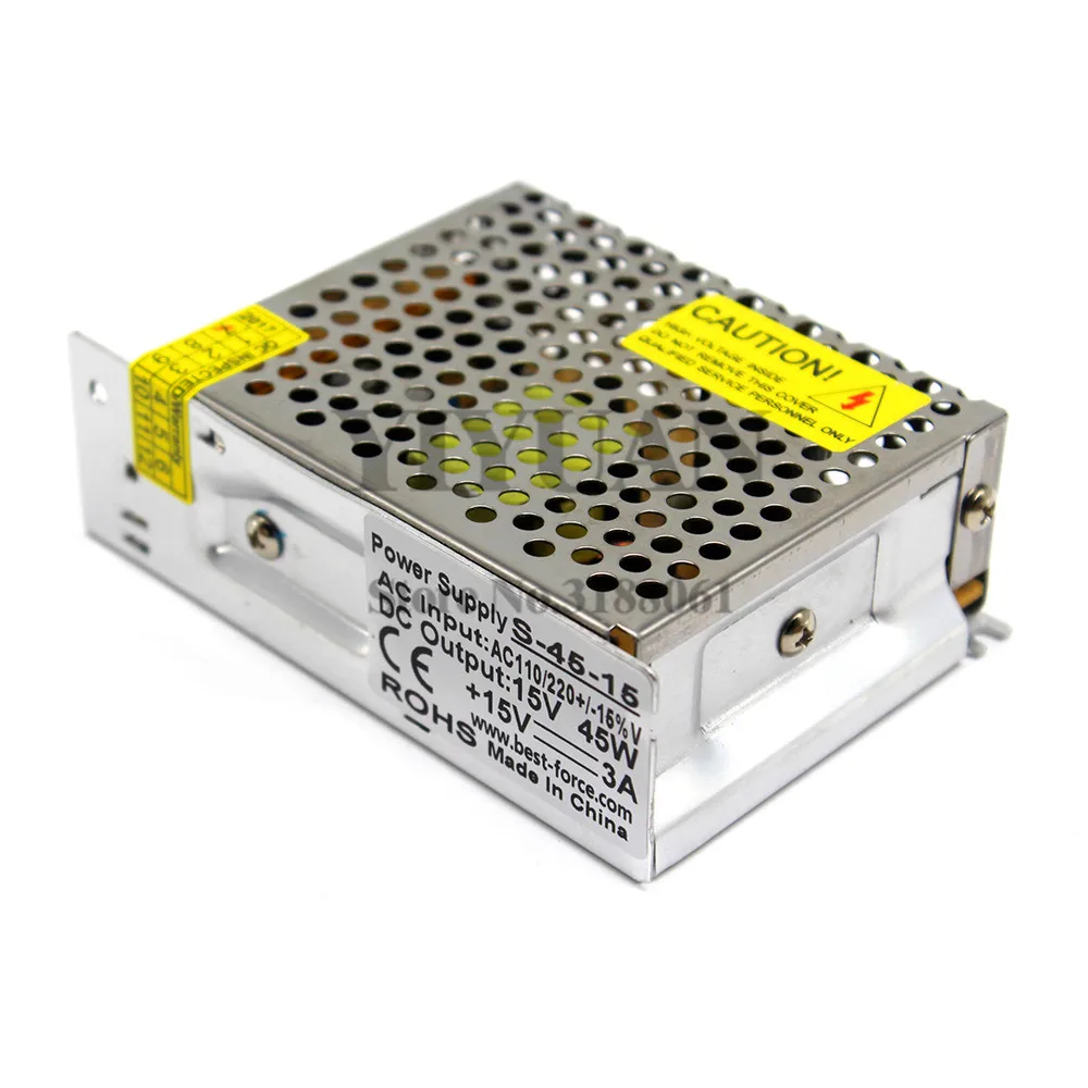Новая Модель импульсного источника питания 15 В постоянного тока 3 А 45 Вт
