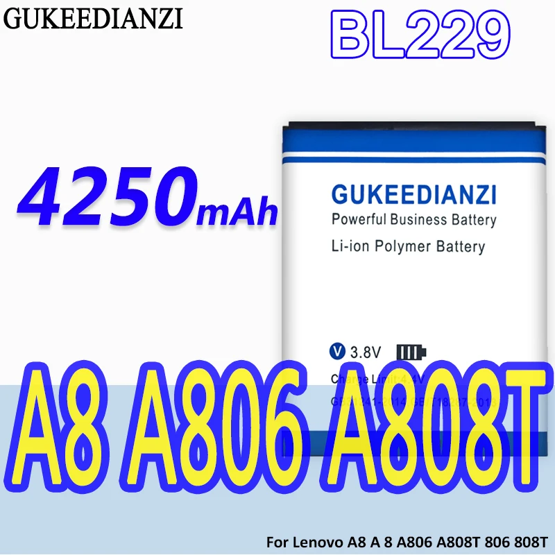 BL229 100% новый 4250 мАч литий ионный аккумулятор для Lenovo A8 A 8 A806 A808T 806 808T сменные